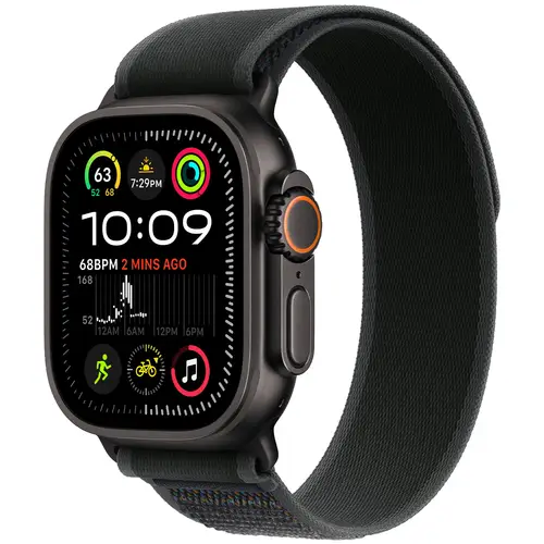 Apple Watch Ultra 2 GPS + Cellular 49mm Black Titanium Case Trail Loop M/L MX4V3 - Unisex - 49 mm - Smartwatch - Digitalt/Smartwatch - Safirglas