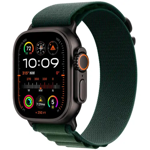 Apple Watch Ultra 2 GPS + Cellular 49mm Black Titanium Alpine Loop L MX4T3 - Unisex - 49 mm - Smartwatch - Digitalt/Smartwatch - Safirglas