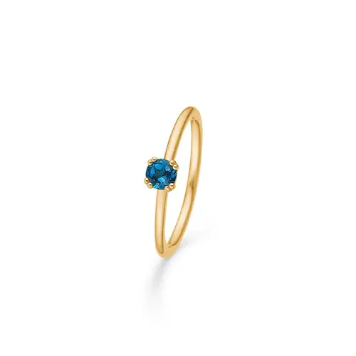 Mads Z Poetry Solitaire London Blue Ring 14 kt. Guld 1546051-56 - Dame - Gold