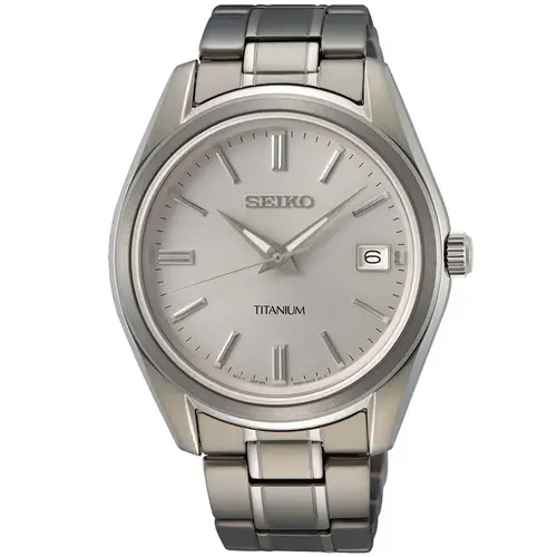 Seiko Titanium Essential SUR369P1 - Herre - 40 mm - Analog - Kvarts - Safirglas