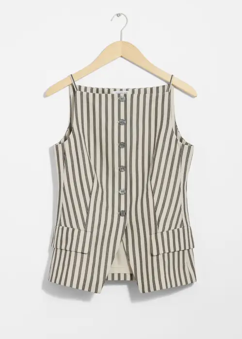 Tailored Strappy Waistcoat - Beige