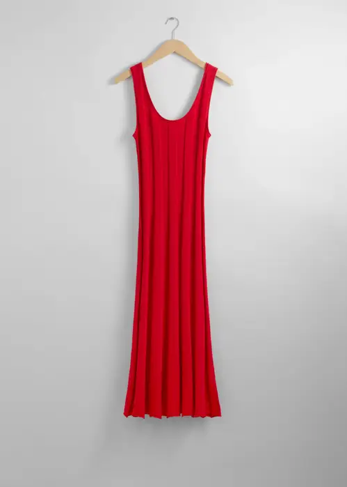 Slim Tank Midi Dress - Red