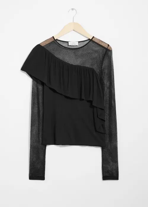 Layered Knit Top - Black