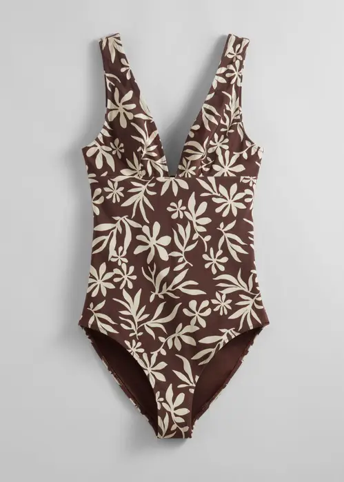 Printed Swimsuit - Brown