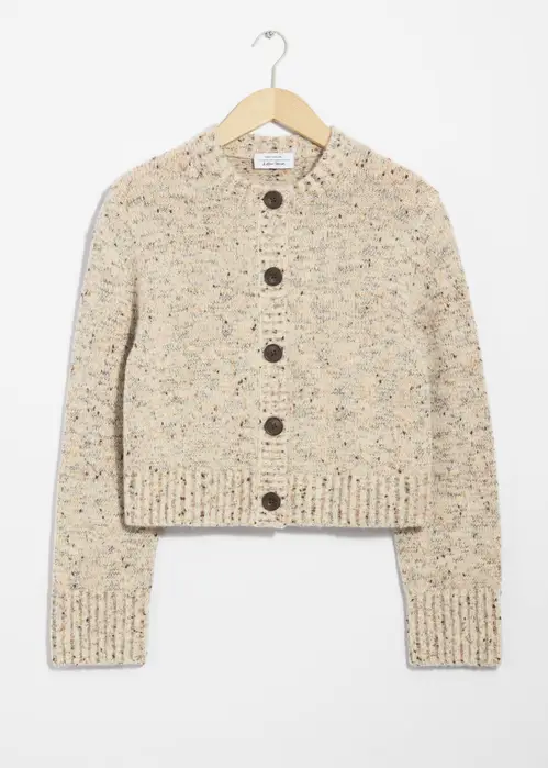 Buttoned Knit Cardigan - Rust