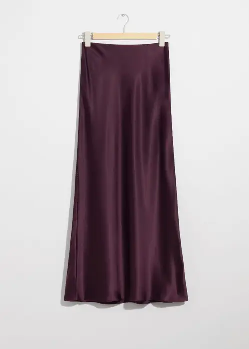 Satin Maxi Skirt - Purple