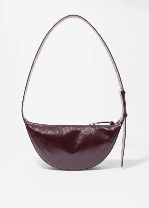 Paneled Leather Bag - Red