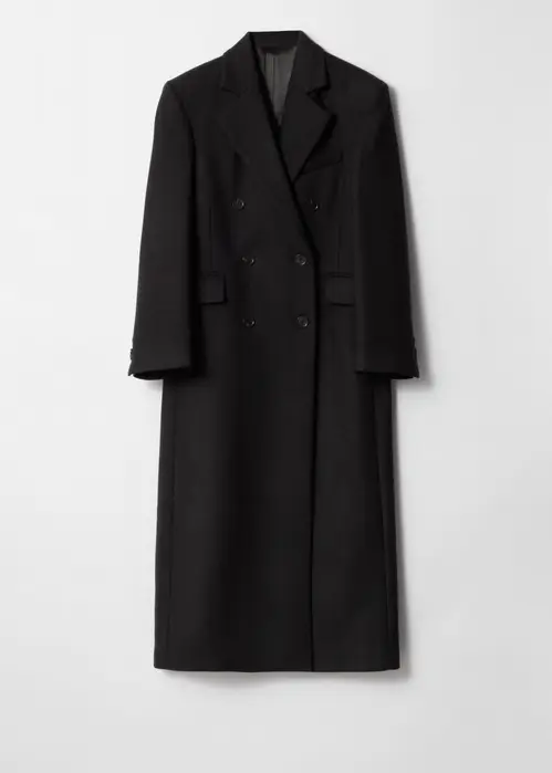 Long Wool Coat - Black