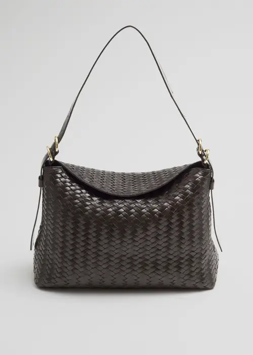 Large Braided Tote - Brown