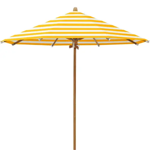 Glatz, Teakwood parasol 300 cm Kat.5 624 Yellow Stripe