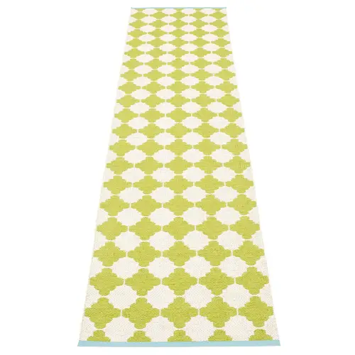 Pappelina, Marre tæppe 70x300 cm lime / vanilla turquoise stripe