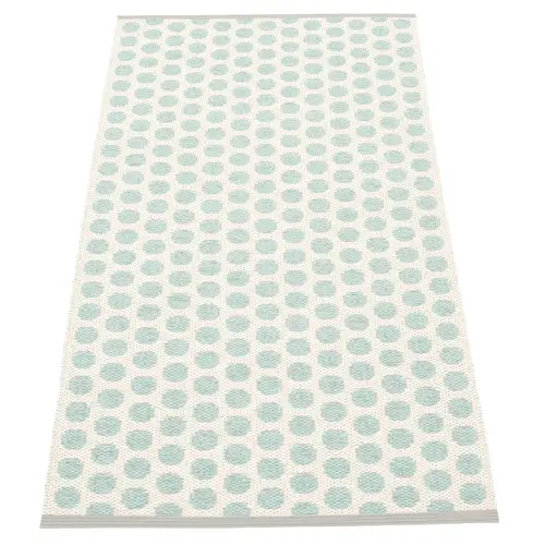 Pappelina, Noa tæppe 70x150 cm pale turquoise / vanilla / warm grey stripe