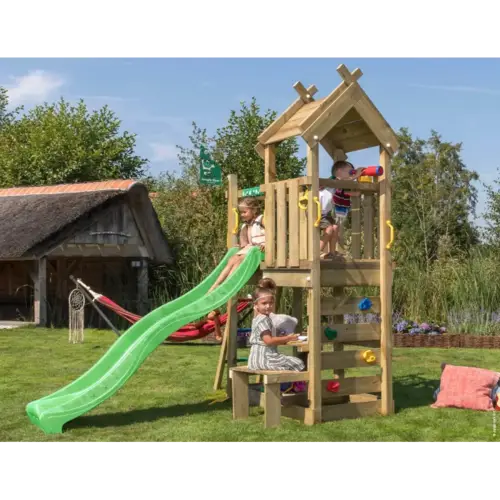 Jungle Gym Teepee legetårn komplet inkl. grøn rutschebane 804-088G