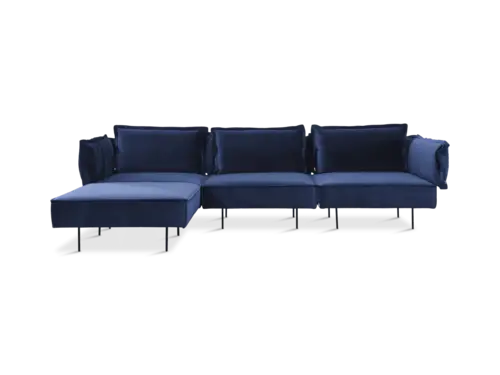 HANDVÄRK FURNITURE - The Modular Sofa m. Chaiselong, Royal Blue