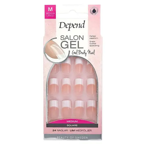 Depend Salon Gel Pink Medium Square 24 pcs