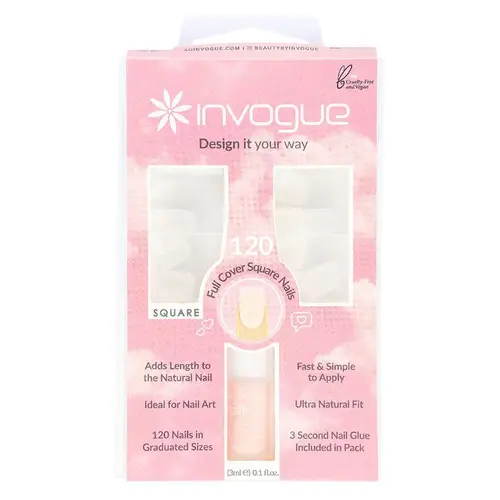 Invogue Full Cover Square Nails 120 pcs