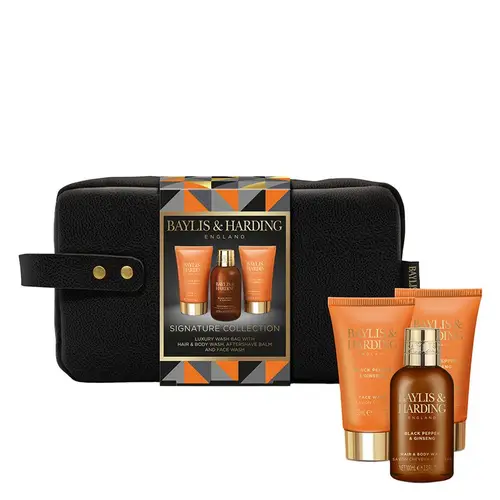 Baylis & Harding Men's Black Pepper & Ginseng Wash Bag Set