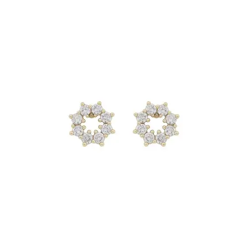 Snö Of Sweden Wish Earrings Gold/Clear 9 mm