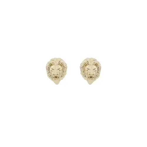 Snö Of Sweden Oz Lion Earrings Plain Gold 10 mm