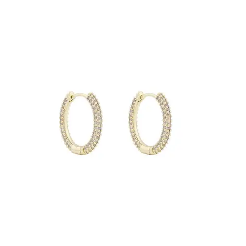 Snö Of Sweden North Ring Earrings Gold/Clear 18 mm