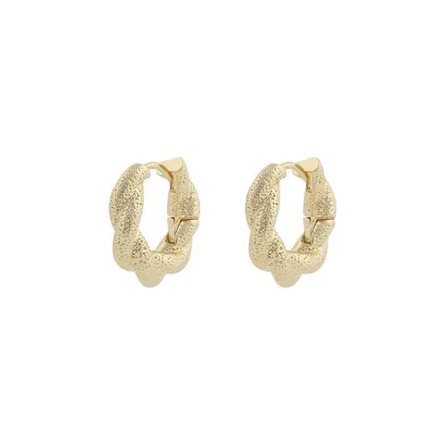 Snö Of Sweden Serena Twisted Round Earring Plain Gold 17 mm