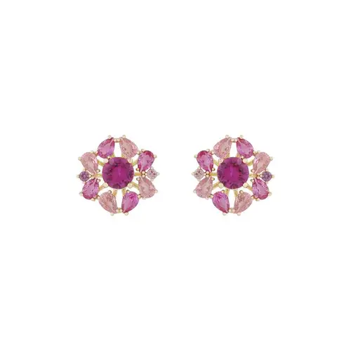 Snö Of Sweden Ellie Big Earring Gold/Mix Fuchsia