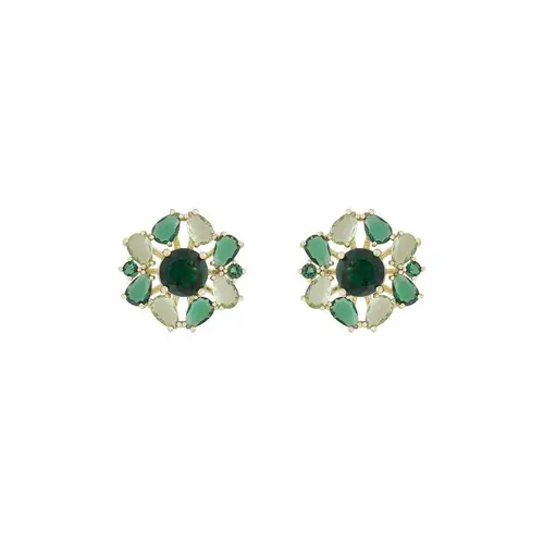 Snö Of Sweden Ellie Big Earring Gold/Mix Green