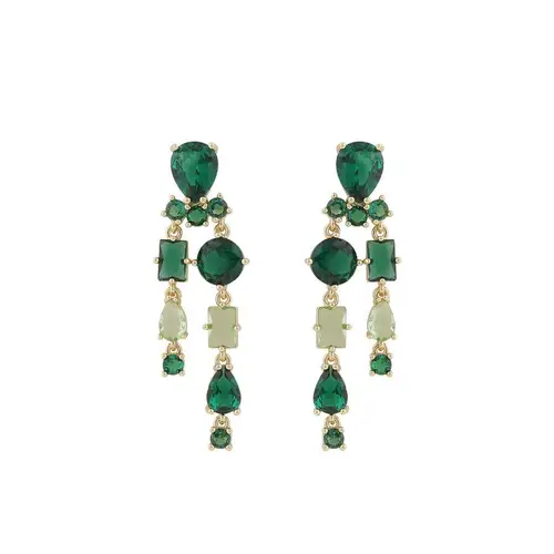 Snö Of Sweden Ellie Pendant Earring Gold/Mix Green