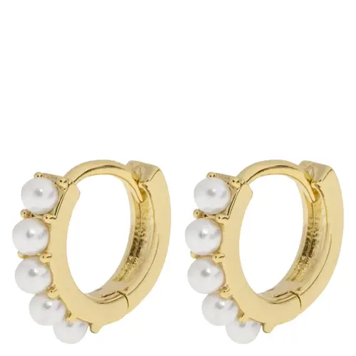 Timi Of Sweden Essie Pearl Hoop Earrings Gold