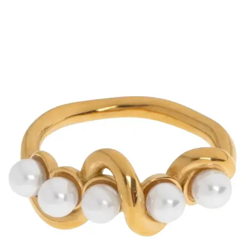 Timi Of Sweden Estelle Pearl Ring Gold