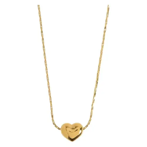 Timi Of Sweden Sarah Petite Heart Necklace Stainless Steel Gold