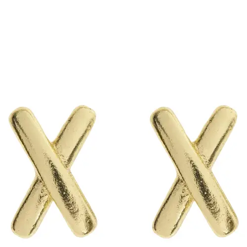 Timi Of Sweden Dixie Cross Minimalistic Stud Earrings Gold