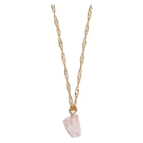 Timi Of Sweden You're Gorgeous Rose Quartz Necklace Gold