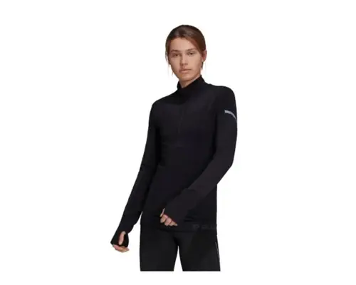 Adidas PK Midlayer W - Langærmet Løbetrøje, Str. L, Reflekser til Dame, Sort