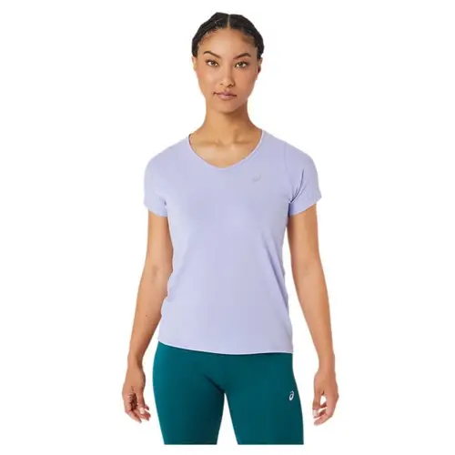 ASICS V-neck SS Top Dame - Let, Svedtransporterende, Reflekser - Str. XS, Løbetøj