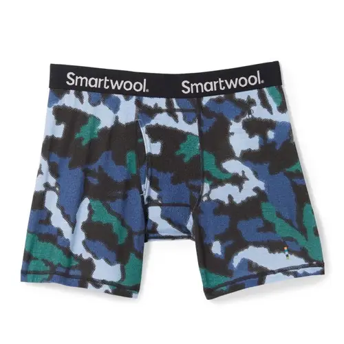 Smartwool Merino Print Boxer Brief - XXL, Herre | Komfort & Svedtransport, Blå