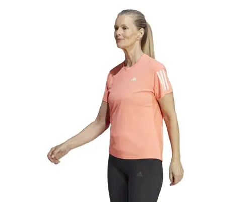 Adidas Own The Run Tee XS - Reflekterende Løbe T-shirt til Dame i Orange