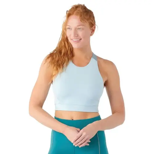 Smartwool Active Crop Bra XS - Blå | Svedtransporterende Sports-bh til Dame