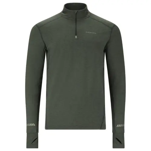 Endurance Tune Melange Midlayer 2XL - Grøn Herre Løbetrøje med Reflekser