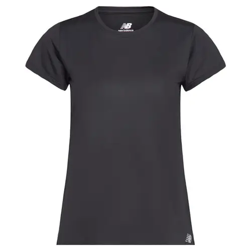 New Balance Core Run T-Shirt Dame - Str. L, Reflekser, Sort - Komfortabel løbetrøje til kvinder