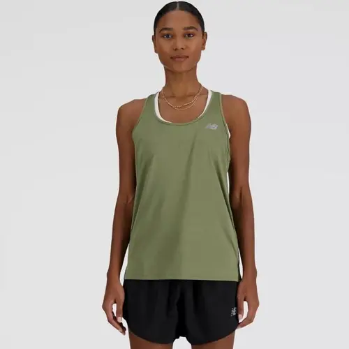 New Balance Sport Essentials Tanktop Dame - Str. L, Grøn, Reflekser & Komfort