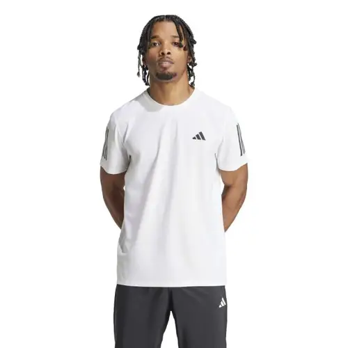 Adidas Own The Run T-shirt Str. S - Åndbar, Reflekterende Herre Løbetee i Hvid