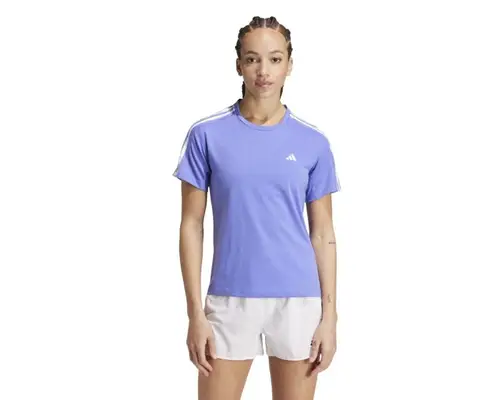 Adidas Own The Run E 3-stripes T-shirt Lilla - T-shirt med reflekser