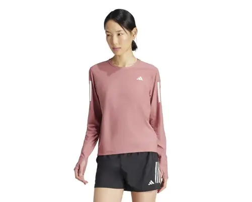 Adidas Own The Run T-shirt Dame L - Pink, Aeroready, Refleksdetaljer, 70% Genanvendte Materialer