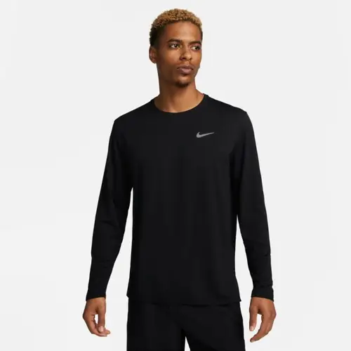 Nike Dri-FIT UV Miler Langærmet T-shirt Herre - Str. S, Sort, Komfort & UV-beskyttelse