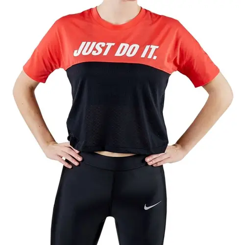 Nike Dame Tailwind T-shirt SS - Reflekser, Åndbar, Str. L - Perfekt til løb