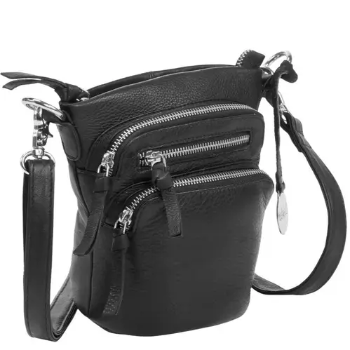 Style Nepal i sort i ny mellemstørrelse. Enestående og sublim skulder- og crossbodytaske i smukt design med rund bund