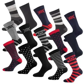 WESC Strømper 15P Multipack Socks Flerfarvet Str 39/42 Herre