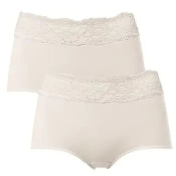 Trofe Lace Trimmed Maxi Briefs Trusser 2P Champagne bomuld Small Dame