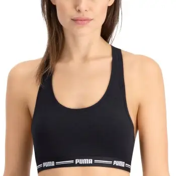 Puma Bh Iconic Racer Back Bra Sort Small Dame